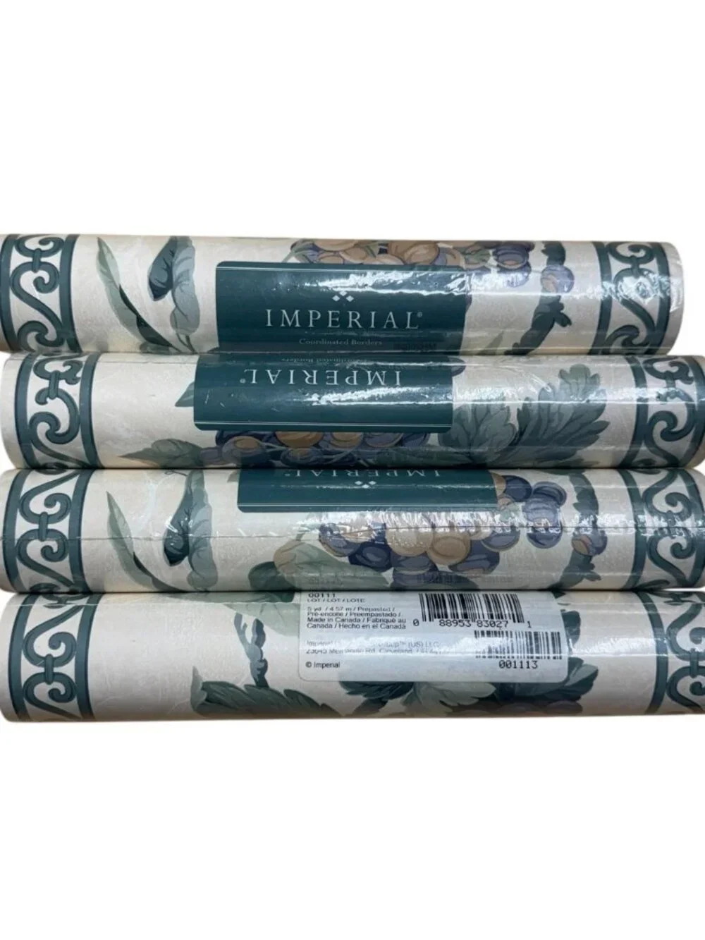 Imperial Wallpaper Border Vine Fruit Grapevine Traditional 20 yards 4 Rolls NEW